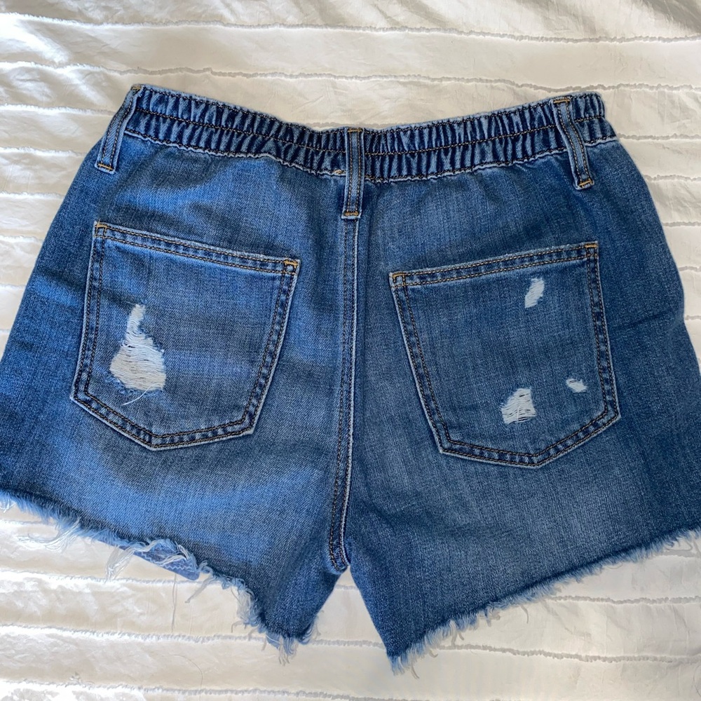 Aerie elastic waist jean shorts